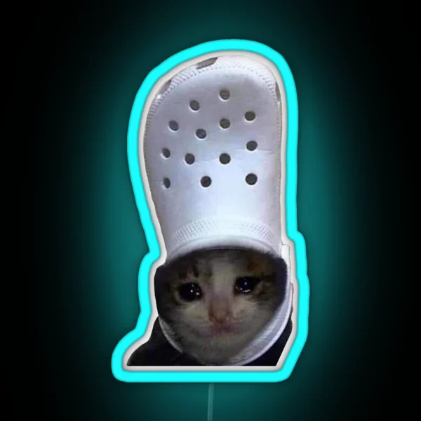 Sad Cat Croc RGB Neon Sign