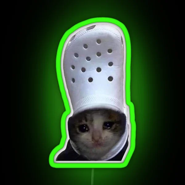 Sad Cat Croc RGB Neon Sign