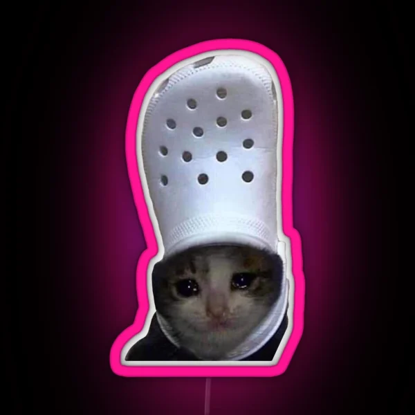 Sad Cat Croc RGB Neon Sign