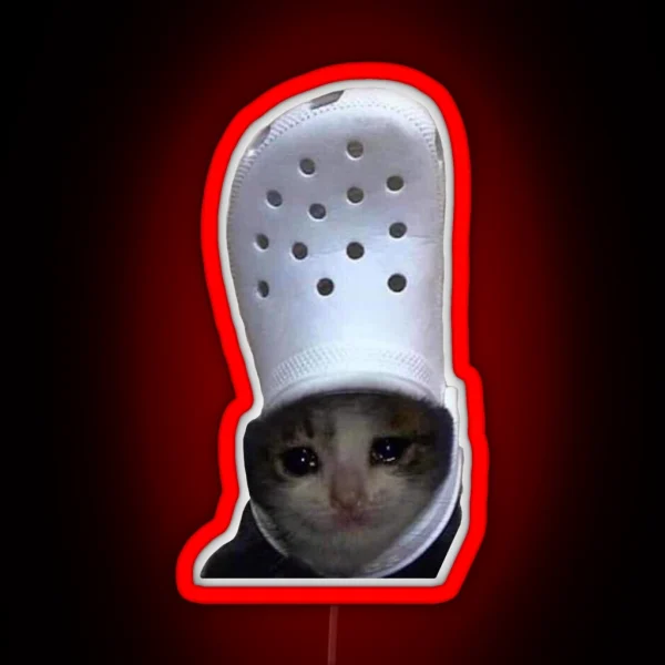 Sad Cat Croc RGB Neon Sign