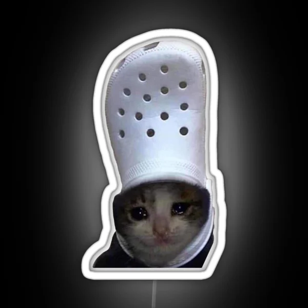 Sad Cat Croc RGB Neon Sign