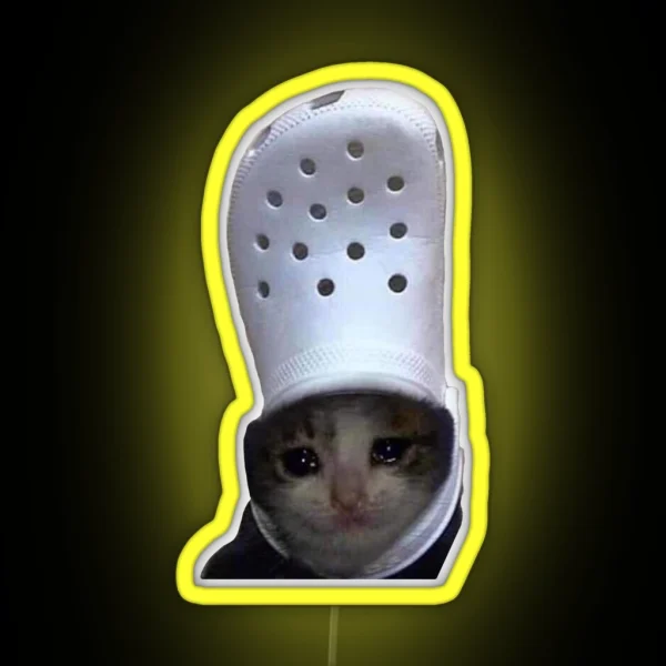 Sad Cat Croc RGB Neon Sign