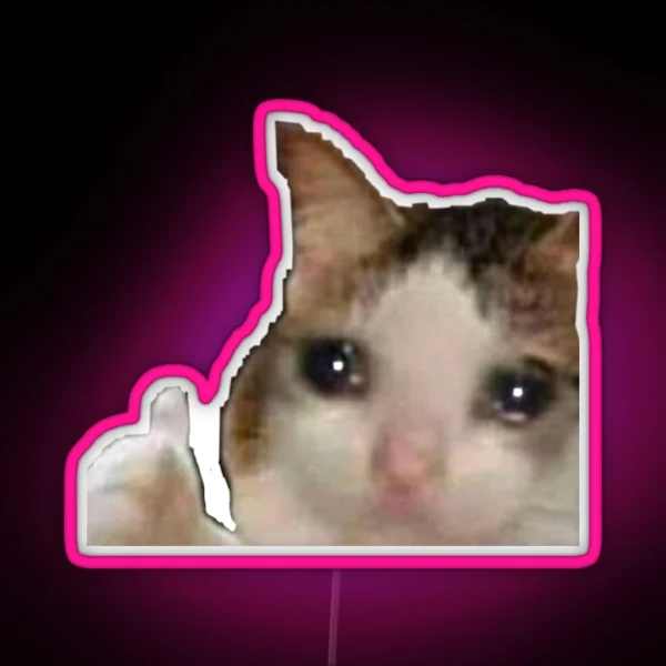 Sad Cat Meme Led RGB Neon Sign