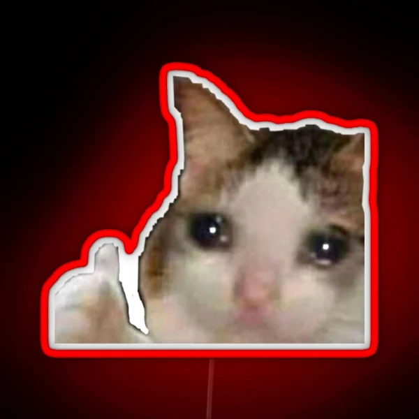 Sad Cat Meme Led RGB Neon Sign