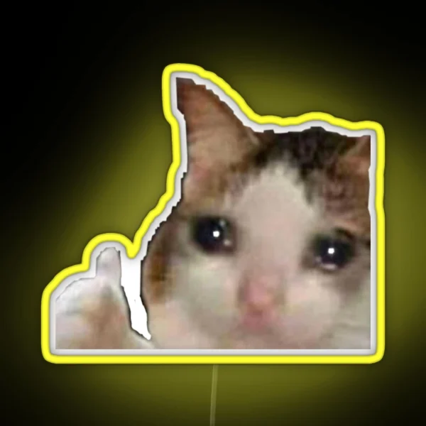 Sad Cat Meme Led RGB Neon Sign