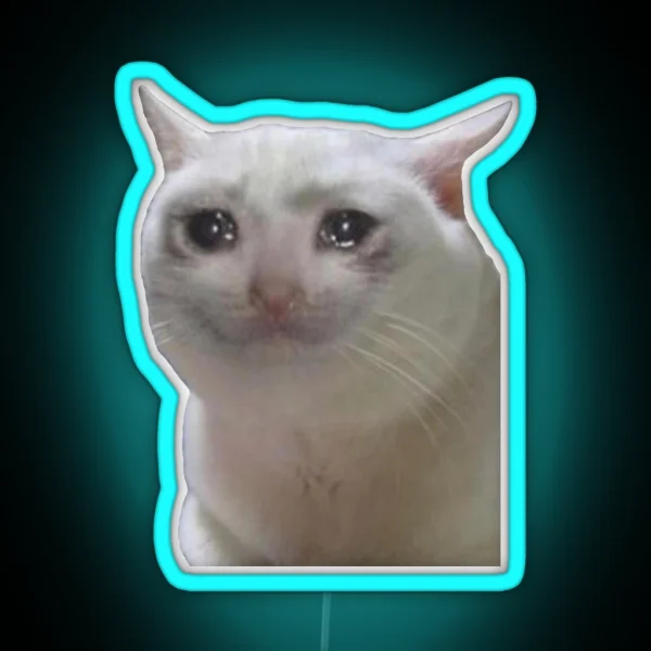 Sad Cat Meme RGB Neon Sign