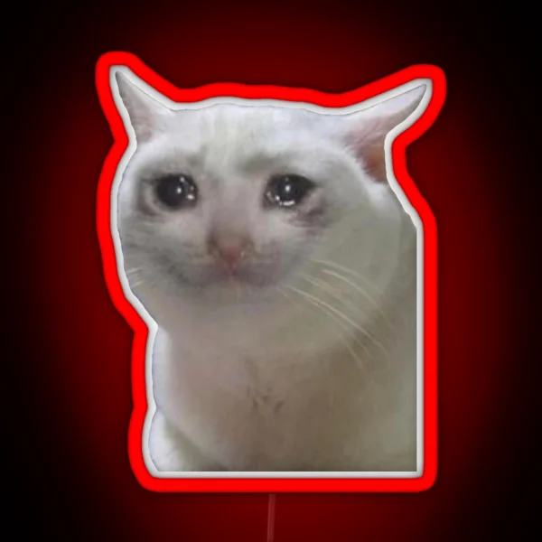 Sad Cat Meme RGB Neon Sign