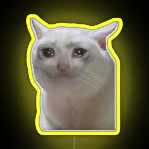 Sad Cat Meme RGB Neon Sign