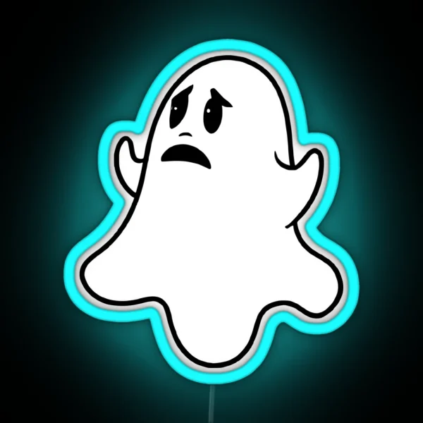 Sad Ghost Ghost Led Unhappy Ghost RGB Neon Sign