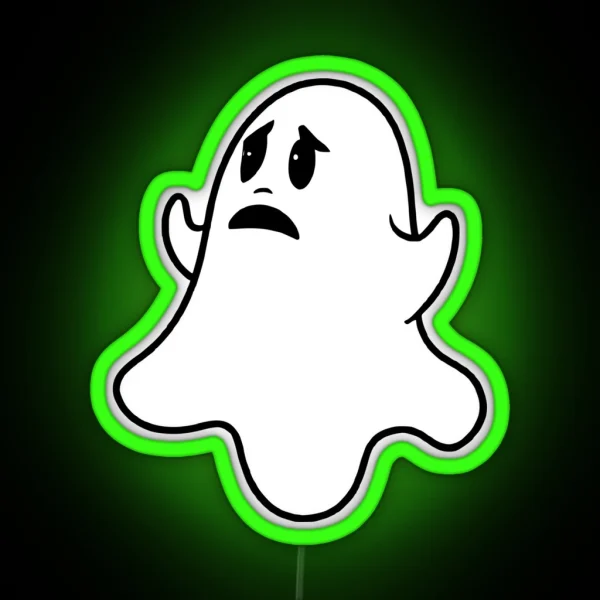 Sad Ghost Ghost Led Unhappy Ghost RGB Neon Sign