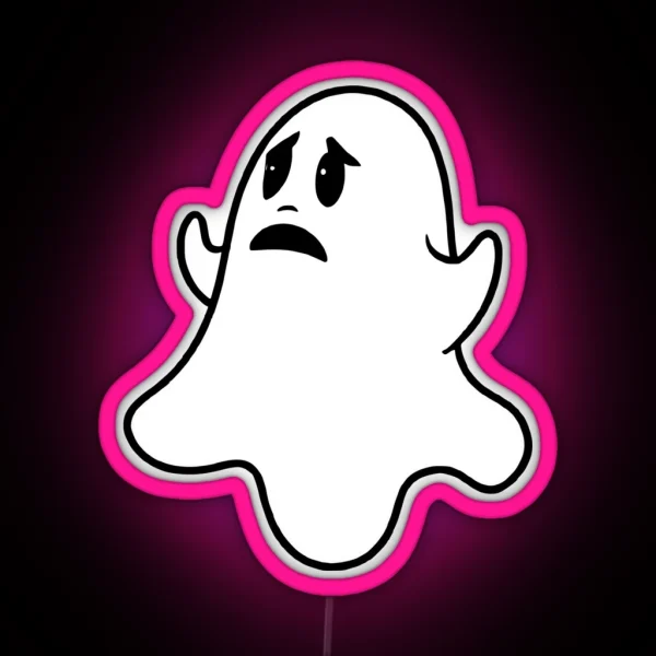 Sad Ghost Ghost Led Unhappy Ghost RGB Neon Sign
