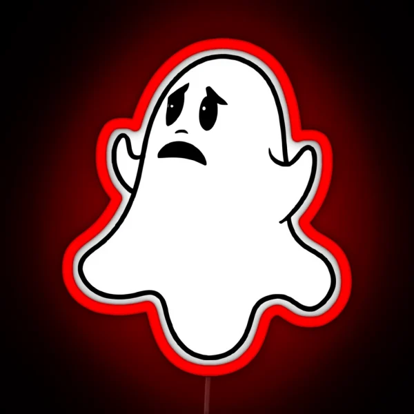 Sad Ghost Ghost Led Unhappy Ghost RGB Neon Sign