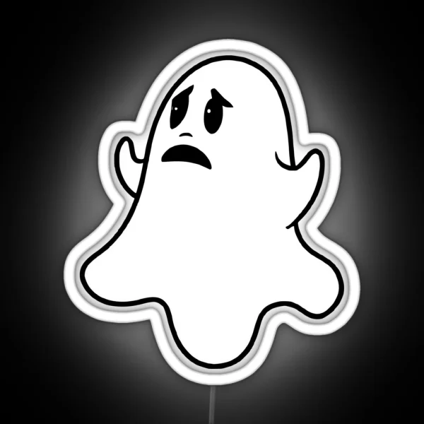 Sad Ghost Ghost Led Unhappy Ghost RGB Neon Sign