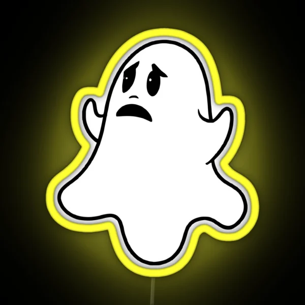 Sad Ghost Ghost Led Unhappy Ghost RGB Neon Sign