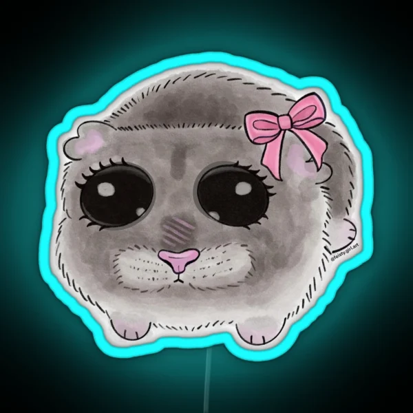 Sad Girl Hampster RGB Neon Sign