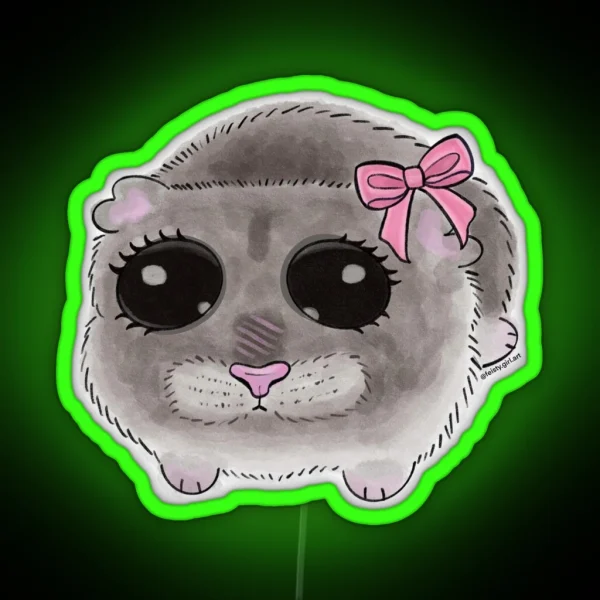 Sad Girl Hampster RGB Neon Sign