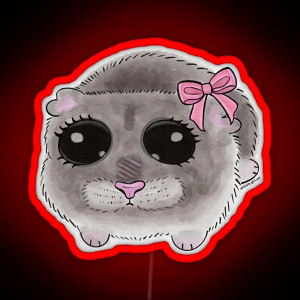 Sad Girl Hampster RGB Neon Sign