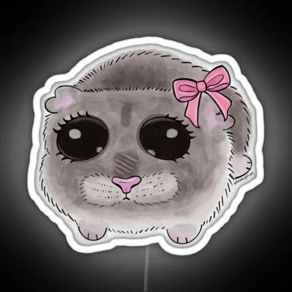 Sad Girl Hampster RGB Neon Sign