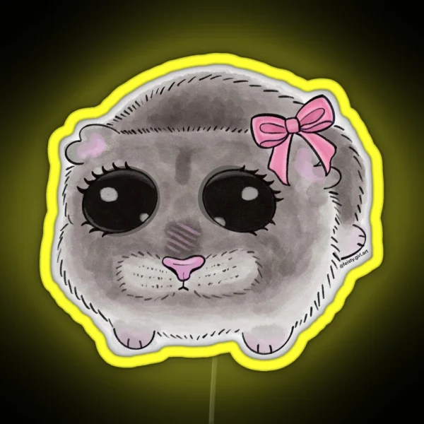 Sad Girl Hampster RGB Neon Sign