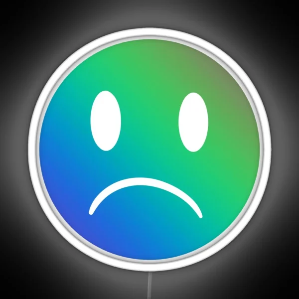 Sad Smiley Green Blue RGB Neon Sign