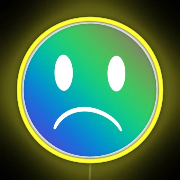 Sad Smiley Green Blue RGB Neon Sign