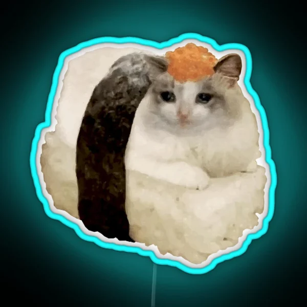 Sad Sushi Cat RGB Neon Sign