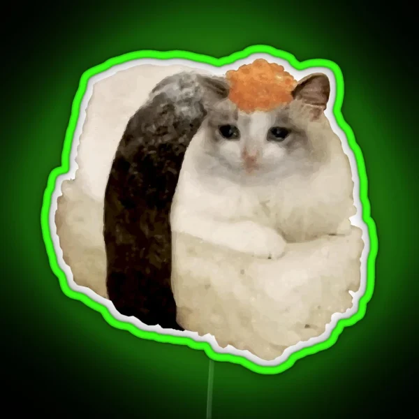 Sad Sushi Cat RGB Neon Sign