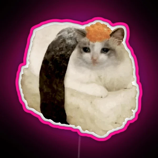 Sad Sushi Cat RGB Neon Sign