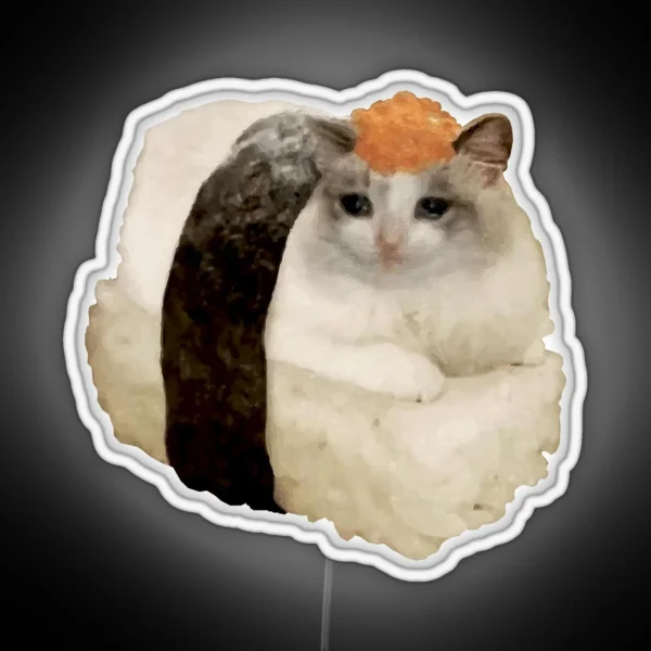 Sad Sushi Cat RGB Neon Sign
