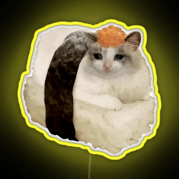 Sad Sushi Cat RGB Neon Sign
