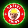 Fun Modern Desk Decor with Bright Colorful Safety Second Sign