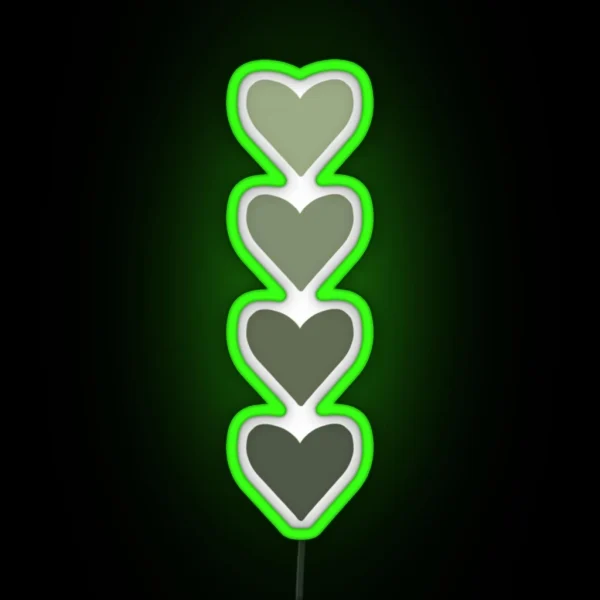 Sage Green Heart RGB Neon Sign
