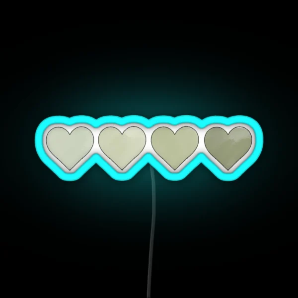 Sage Green Hearts RGB Neon Sign