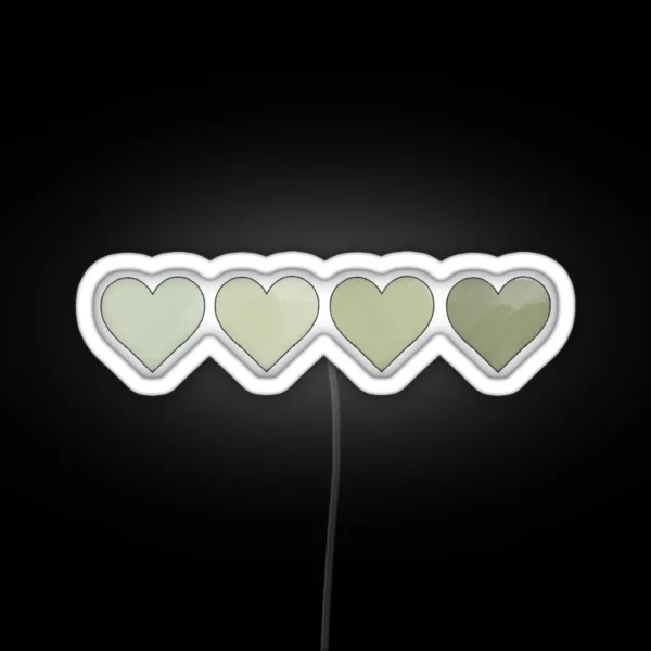 Sage Green Hearts RGB Neon Sign