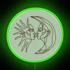 Sage green wall decor featuring sun and moon design led