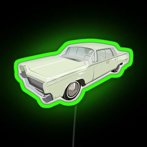 Sage Green Vintage Car RGB Neon Sign