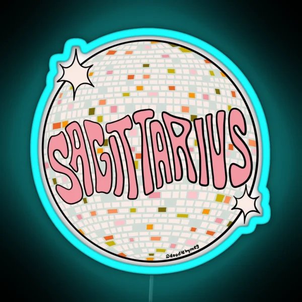 Sagittarius Disco Ball RGB Neon Sign