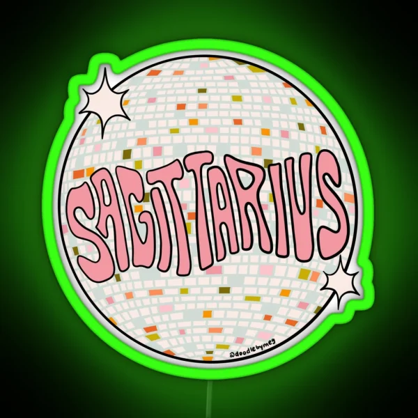 Sagittarius Disco Ball RGB Neon Sign