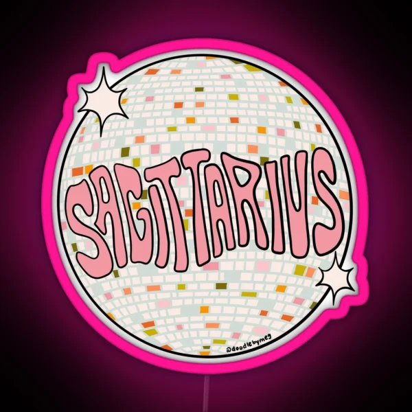 Sagittarius Disco Ball RGB Neon Sign