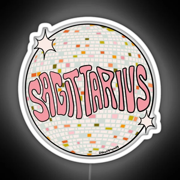 Sagittarius Disco Ball RGB Neon Sign