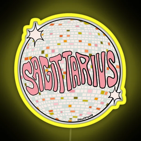 Sagittarius Disco Ball RGB Neon Sign