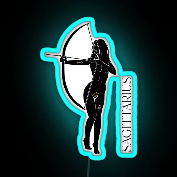 Sagittarius Zodiac Sign Nude Woman RGB Neon Sign