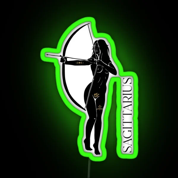 Sagittarius Zodiac Sign Nude Woman RGB Neon Sign