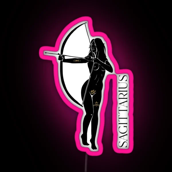 Sagittarius Zodiac Sign Nude Woman RGB Neon Sign