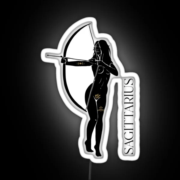 Sagittarius Zodiac Sign Nude Woman RGB Neon Sign