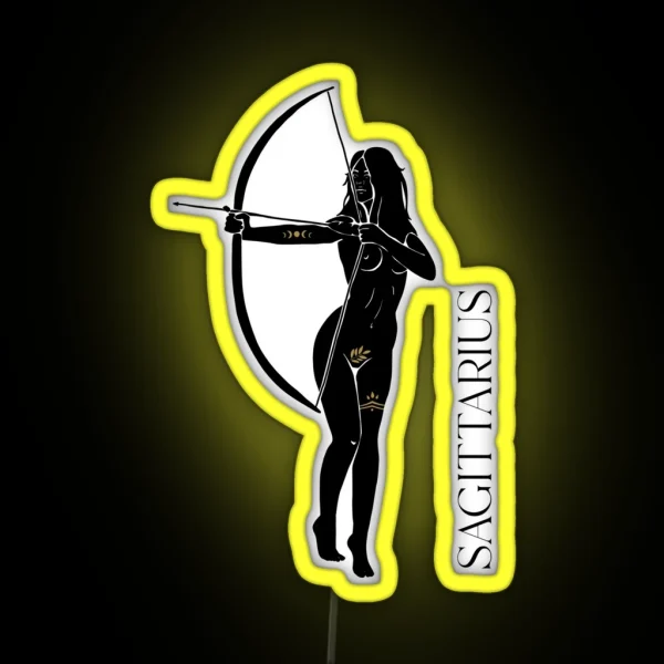 Sagittarius Zodiac Sign Nude Woman RGB Neon Sign