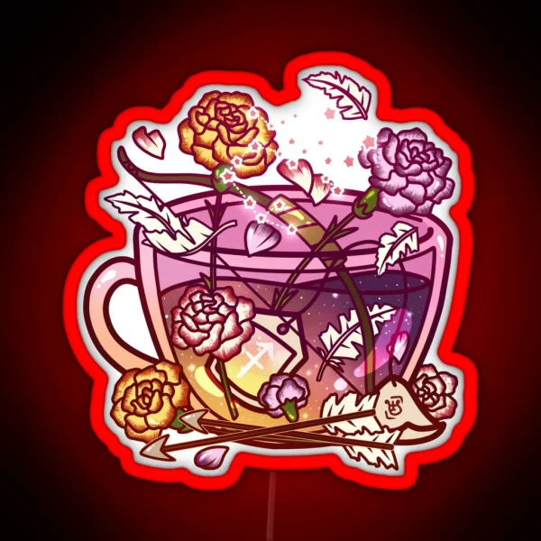 Sagittarius Zodiac Teacup RGB Neon Sign