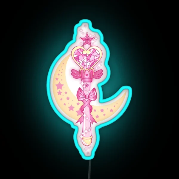 Sailor Mini Moon Wand RGB Neon Sign
