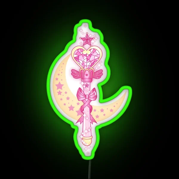 Sailor Mini Moon Wand RGB Neon Sign