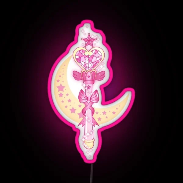 Sailor Mini Moon Wand RGB Neon Sign